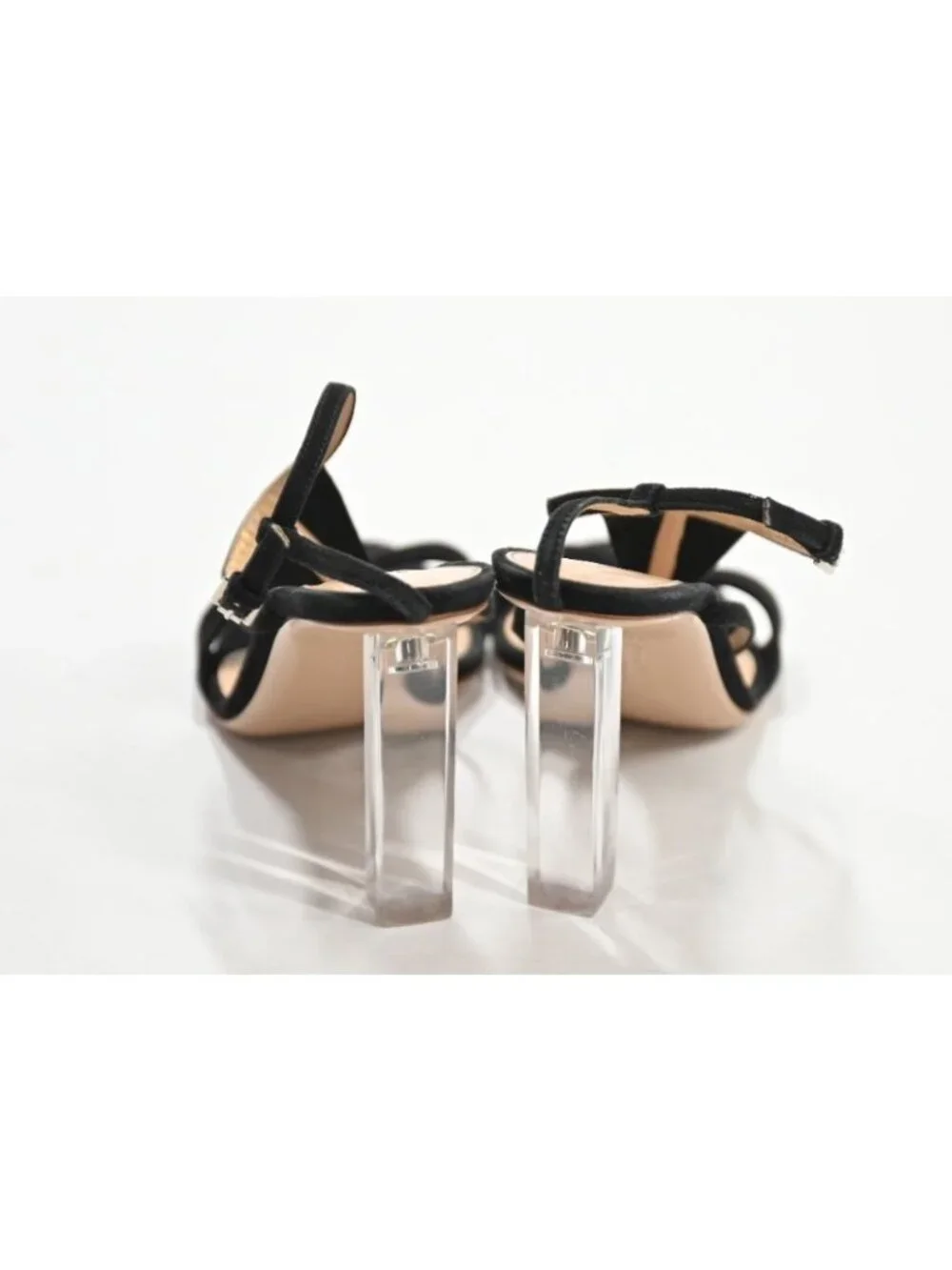 Gianvito Rossi Clear High Heel Strappy Sandals in Black